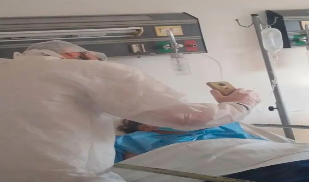 El médico residente Valentín Vidal durante la videollamada en la Argentina. Foto: difusión El médico residente Valentín Vidal durante la videollamada en la Argentina. Foto: difusión