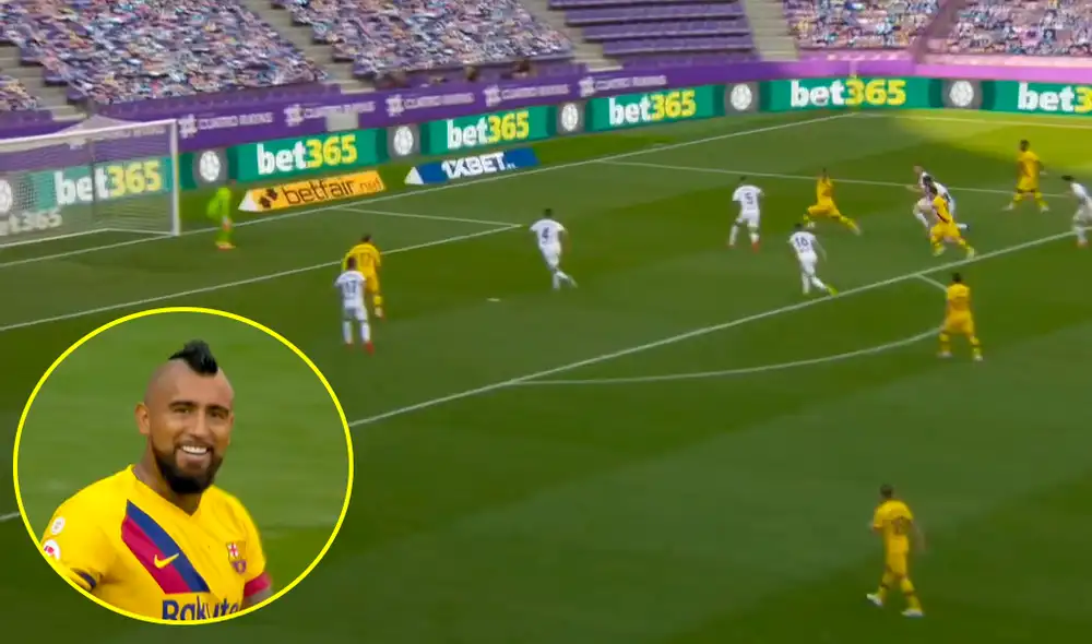 Arturo Vidal marcó el primer gol en el partido del FC Barcelona contra Valladolid. | Foto: ESPN 2