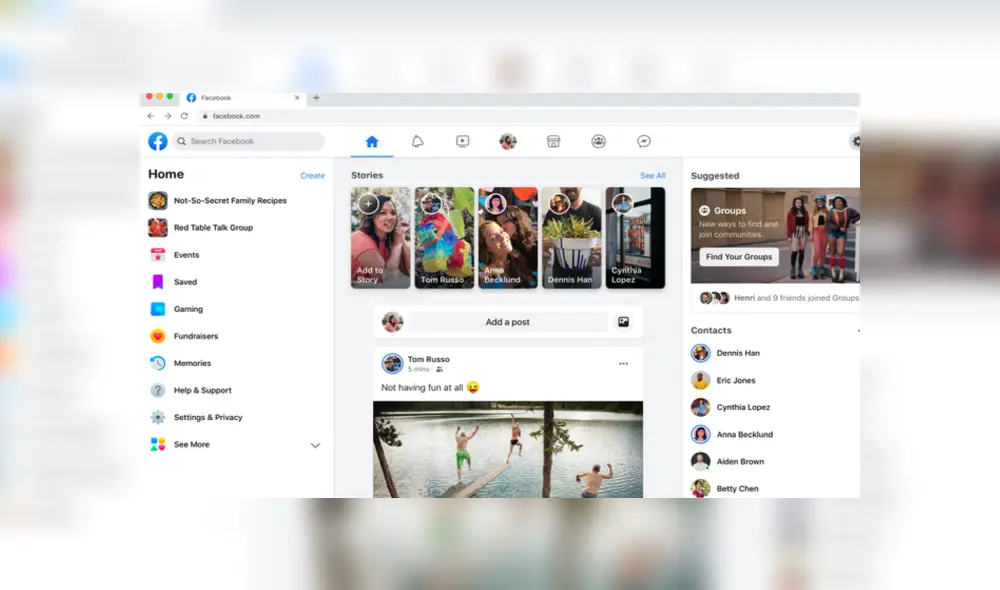 Desliza para conocer cómo volver a la versión clásica de Facebook. Foto: Captura. Desliza para conocer cómo volver a la versión clásica de Facebook. Foto: Captura.