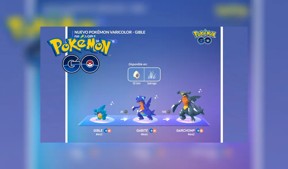 Gible shiny es activado en Pokémon GO por evento de eclosión de Huevos.