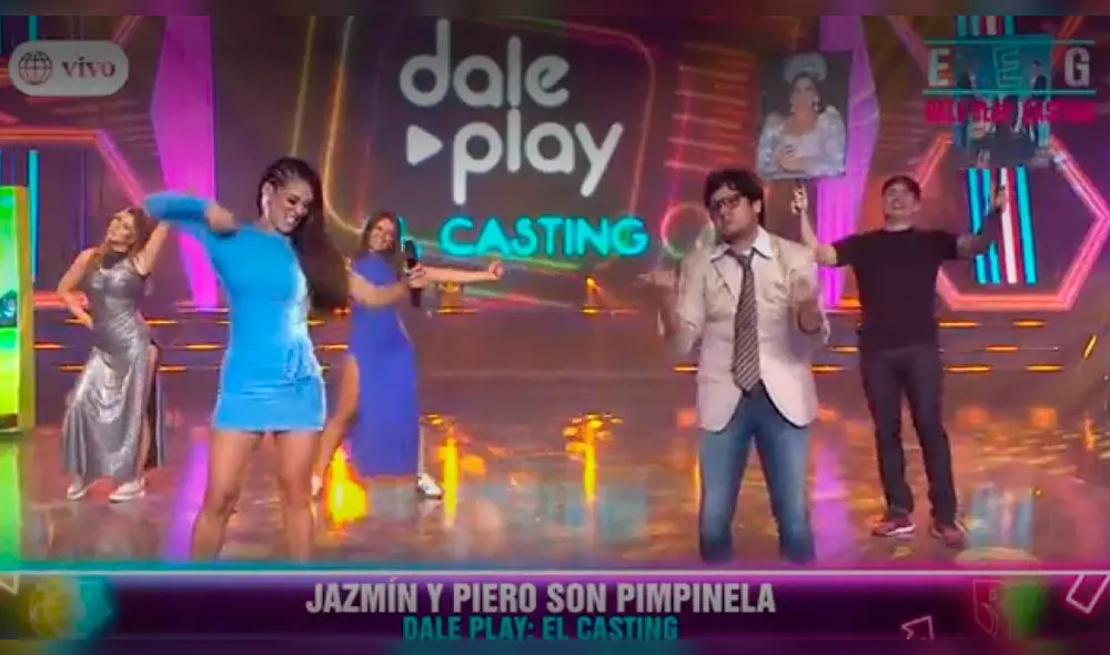 Los presentadores realizaron el performance de los hermanos Lucía y Joaquín Galán en un pegajoso baile. Foto: captura América TV. Los presentadores realizaron el performance de los hermanos Lucía y Joaquín Galán en un pegajoso baile. Foto: captura América TV.