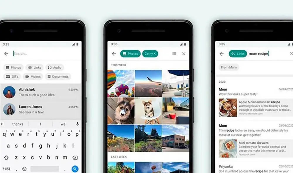 WhatsApp estrena nuevo panel en su versión para Android que permite filtrar las búsqueda por tipo de archivo y emisor. Foto: Computer Hoy