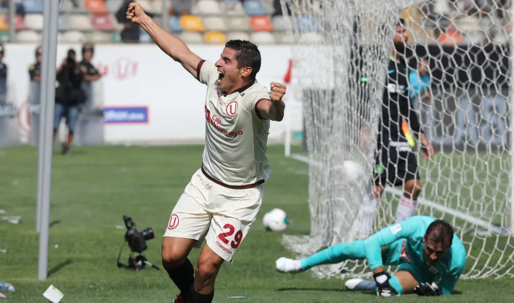 Aldo Corzo metió el primer gol de Universitario ante Alianza Lima. Foto: Líbero