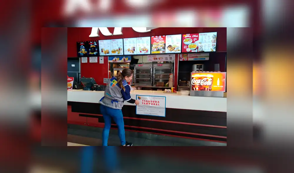 Restaurante de comida rápida KFC es clausurado por incumplir normas de salubridad