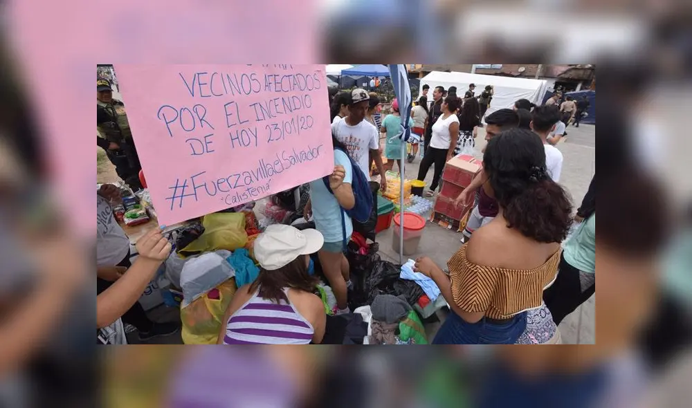 incendio en Villa El Salvador mujer salvó a niño incendio en Villa El Salvador mujer salvó a niño