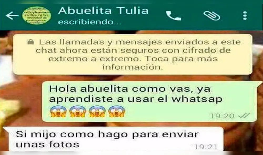 Vía WhatsApp: su abuela aprende a mandar fotos y esto fue lo primero que envió