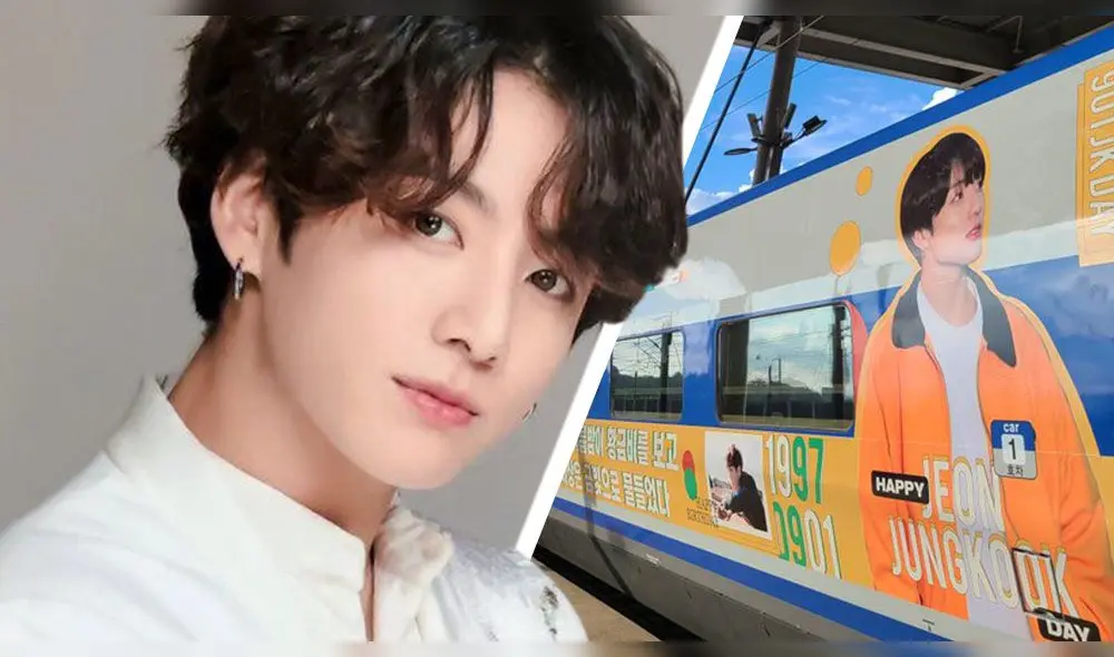 Uno de los regalos que recibe Jungkook es la personalización de un tren en Corea del Sur. Foto: composición / Twitter