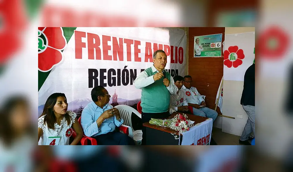 frente amplio. Arana respaldó a candidatos en Arequipa.