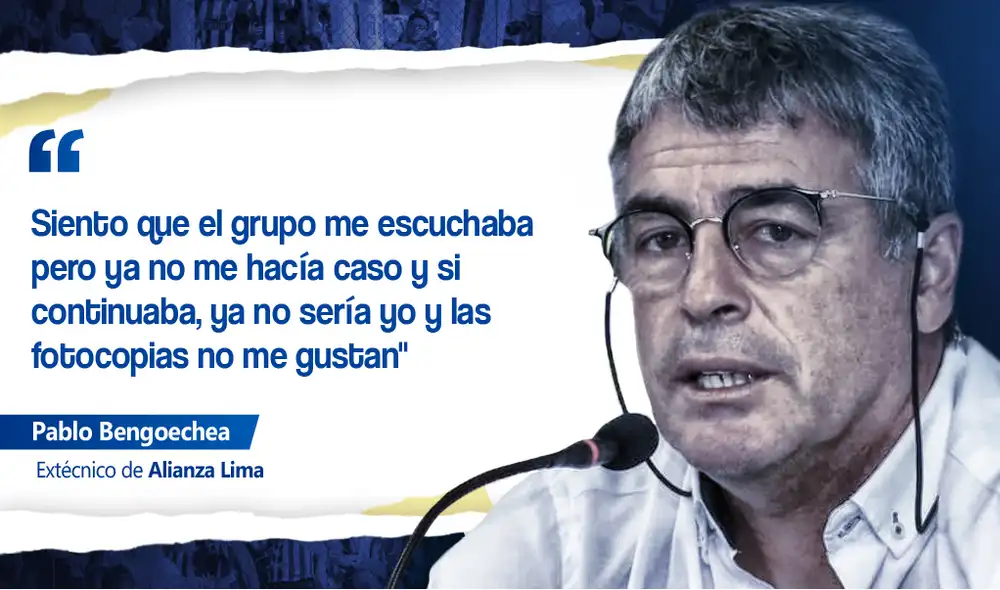 Pablo Bengoechea dirigió el domingo su último partido al mando de Alianza Lima. Foto: Composición