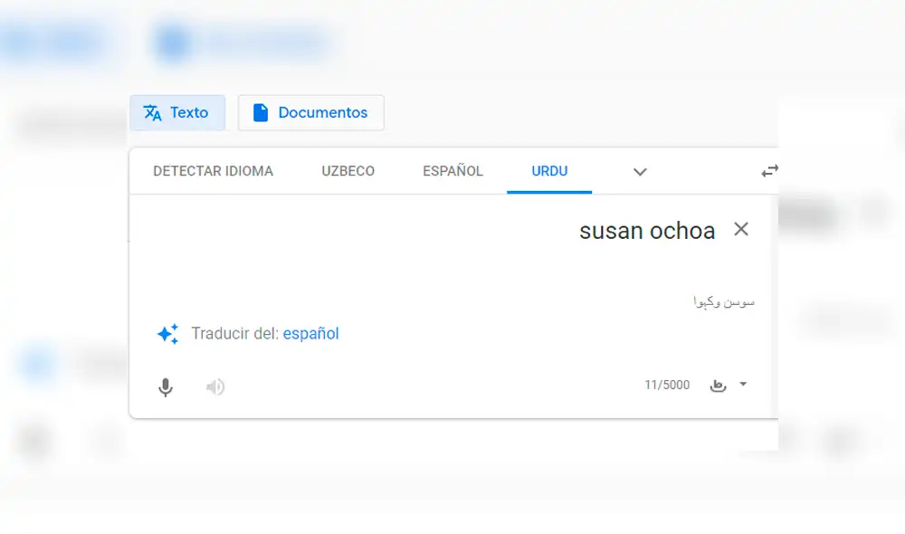 Vía Google Translate: particular resultado tras escribir 'Susan Ochoa' en el traductor [FOTOS]
