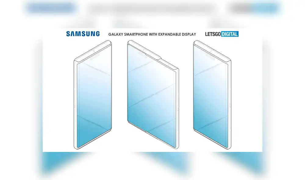 La patente de Samsung revela un dispositivo con pantalla retráctil. | Foto: LetsGoDigital