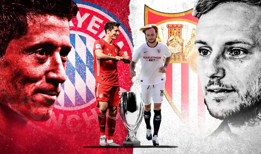 Bayern Múnich y Sevilla se ven las caras por la Supercopa de Europa 2020. (Gráfica: Fabrizio Oviedo/La República).