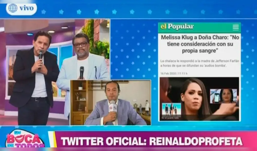 Reinaldo Dos Santos lanzó su predicción sobre el futuro del enfrentamiento entre Melissa Klug y Jefferson Farfán.