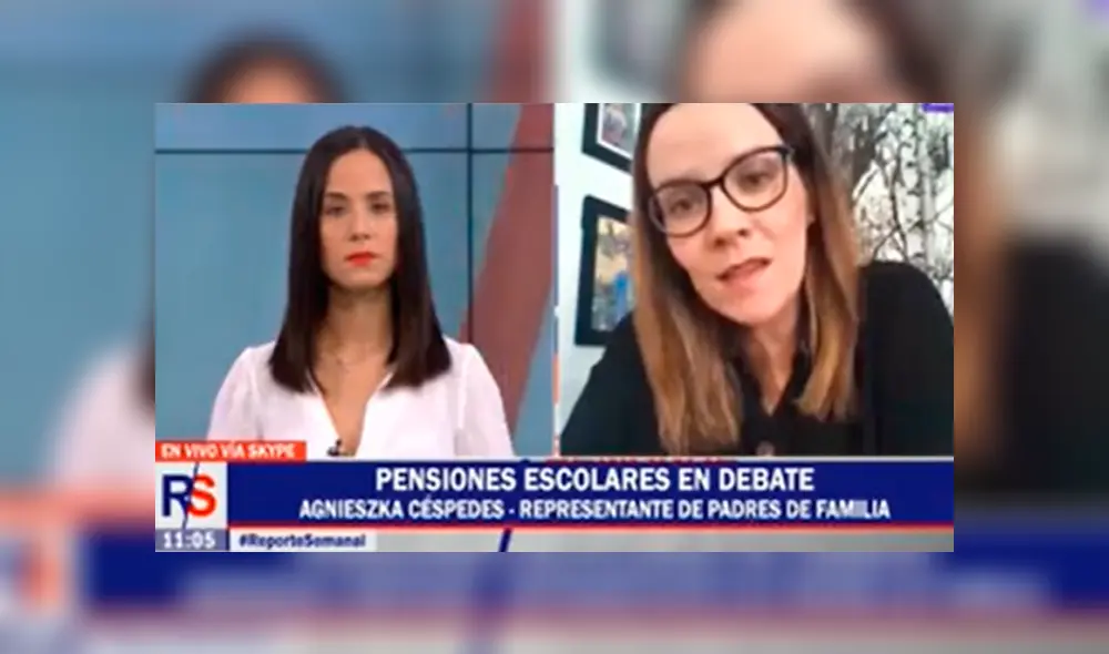 Agniezka Céspedes, representante de la Asociación de Padres de Familia de colegios particulares. Foto: Captura Agniezka Céspedes, representante de la Asociación de Padres de Familia de colegios particulares. Foto: Captura
