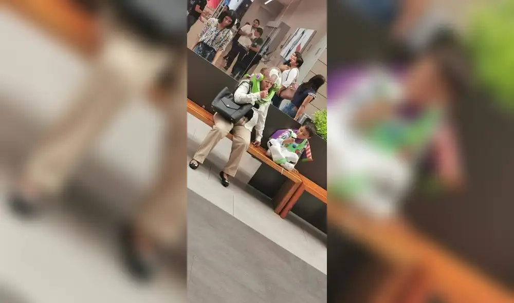 Twitter: abuelita se viste como Buzz Lightyear para sorprender a su nieto fan de Toy Story [VIDEO]