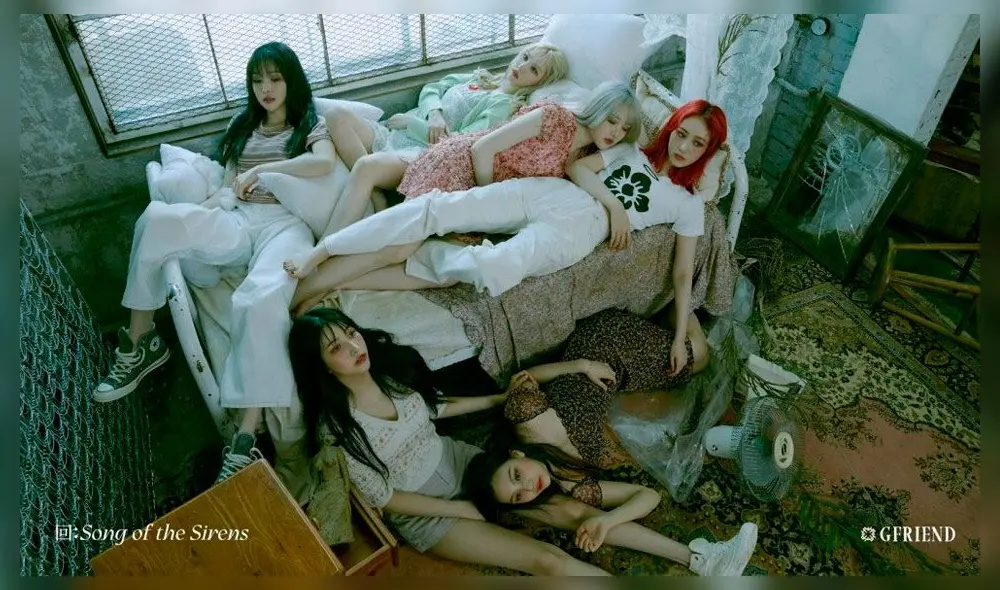 Las integrantes de GFRIEND en fotos conceptuales “Broken Room” para el décimo mini álbum “回: Song of the Sirens”. Crédito: Instagram