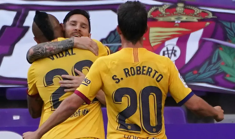 Arturo Vidal abrió el marcador ante Valladolid. (Créditos: AFP)