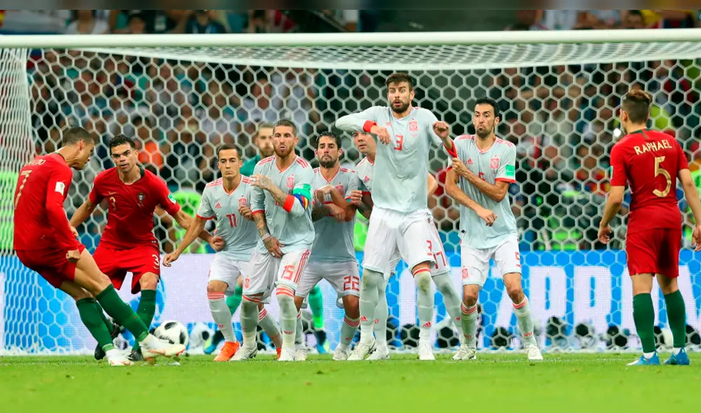 España vs Portugal: Cristiano Ronaldo anotó golazo de tiro libre [VIDEO]