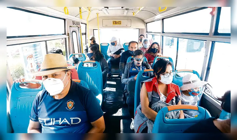 habilitados. Buses pueden usar el 100% de aforo de asientos.