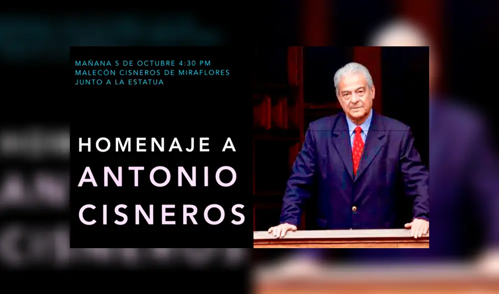 Homenaje al poeta Antonio Cisneros en Miraflores.