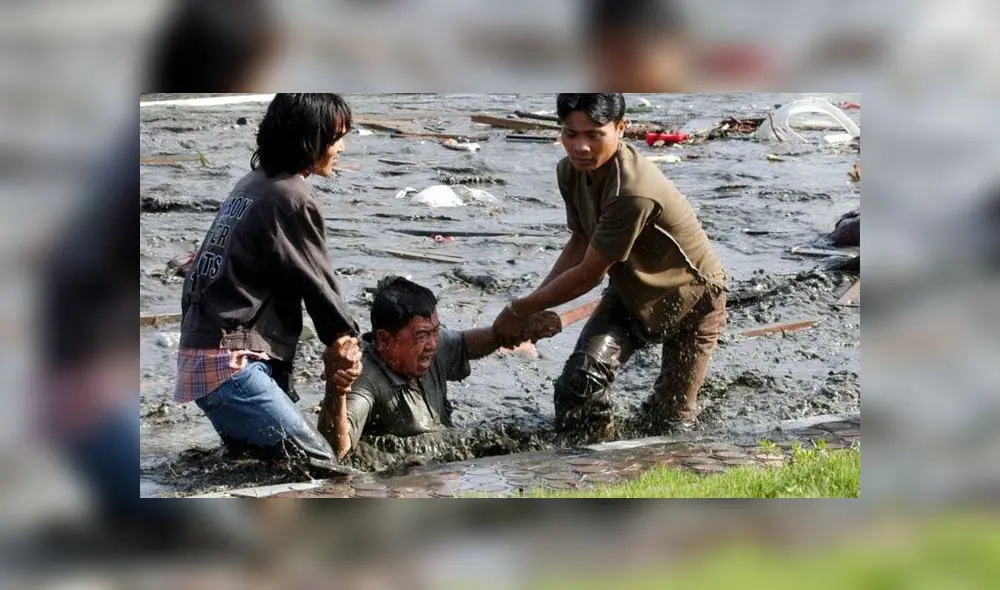 Tsunami en Indonesia. Año 2004. Foto: AFP.
