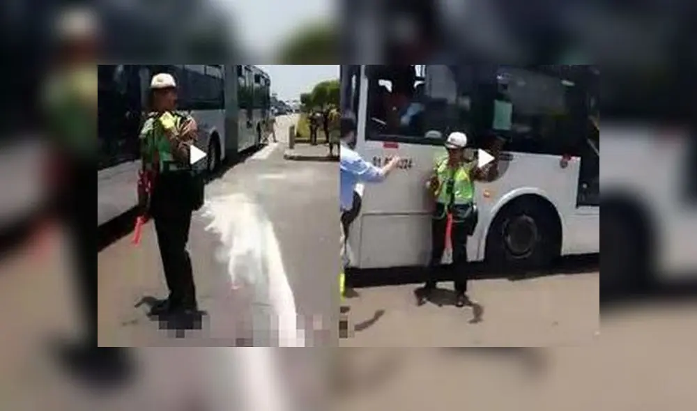 Hombre fue atropellado cuando policía dirigía el tránsito en las vías del Metropolitano. Fuente: El Comercio.