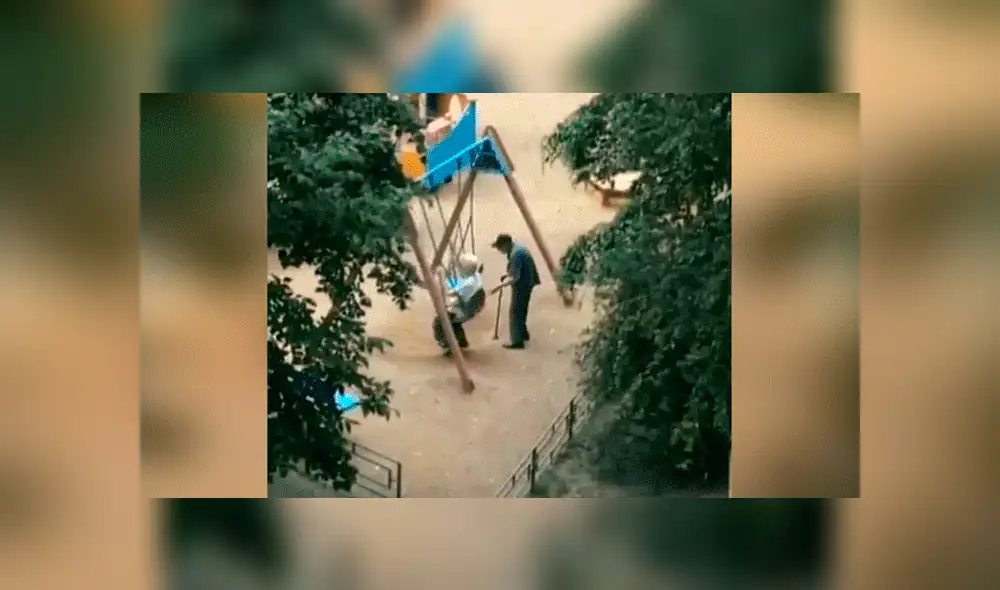 Facebook viral: Anciano columpia a su pareja, se cansa y usa truco para no perder romántico momento [VIDEO]