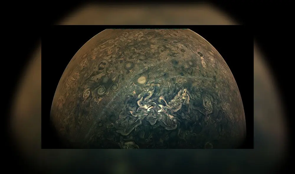 La misión Juno captó nieblas a gran altitud sobre Júpiter. Foto: NASA