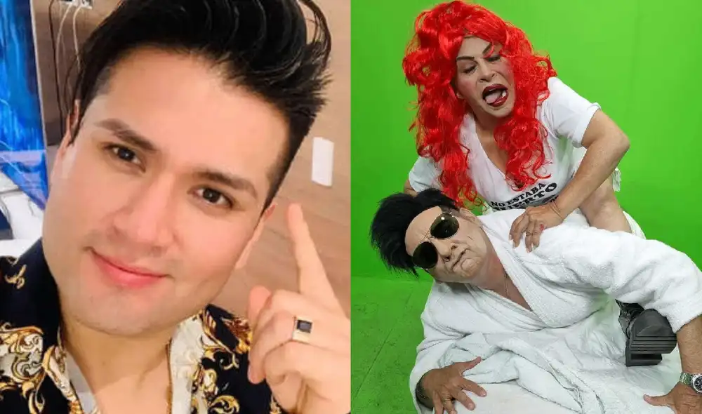 Carlos Álvarez imita a Deyvis Orosco saliendo del sauna. Foto: Deyvis Orosco/Instagram/Carlos Álvarez/Facebook