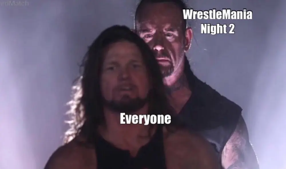 The Undertaker y AJ Styles son protagonistas de los divertidos memes de la primera parte de WWE WrestleMania 36. | Foto: Facebook