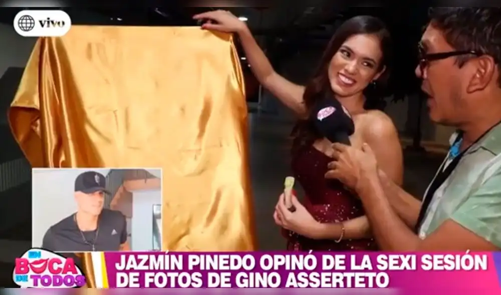 Jazmín Pinedo reacciona al ver sesión de fotos de Gino Assereto Jazmín Pinedo reacciona al ver sesión de fotos de Gino Assereto