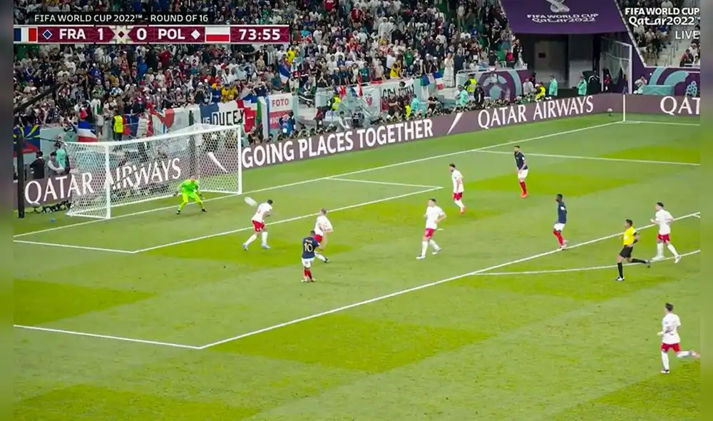 Kylian Mbappé marcó su cuarto gol en el Mundial Qatar 2022. Foto: captura DSports