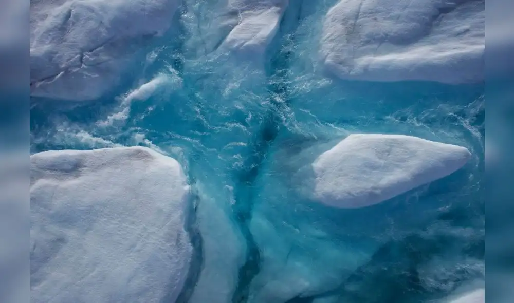 El dron permitió reconstruir en tres dimensiones la evolución del relieve del hielo. Foto: Difusión.