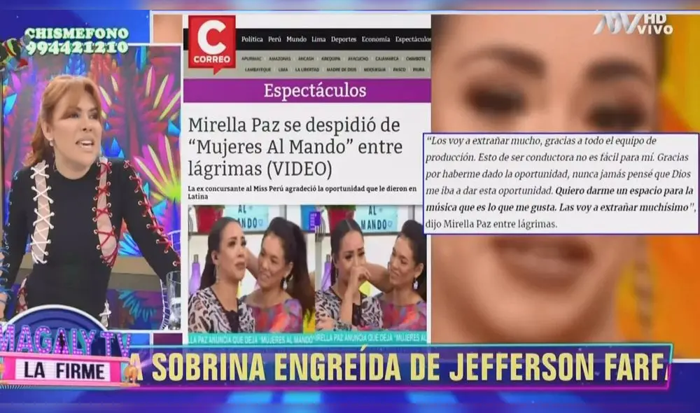 Magaly Medina se mofa de Mirella Paz: “Como animadora era un cero a la izquierda” Magaly Medina se mofa de Mirella Paz: “Como animadora era un cero a la izquierda”