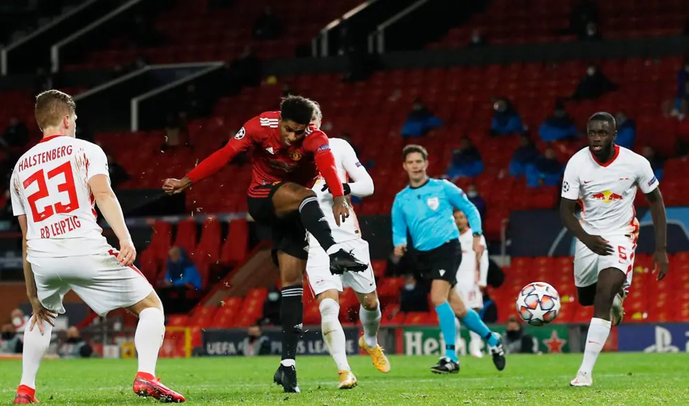Manchester United y RB Leipzig se juegan la clasificación a los octavos de final de la Champions League. Foto: EFE