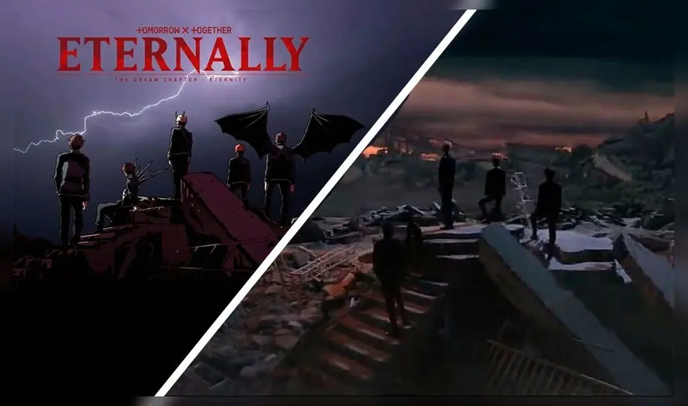 TXT (TOMORROW X TOGETHER)  explora su mundo interior en el MV de Eternally.  Crédito: captura YouTube