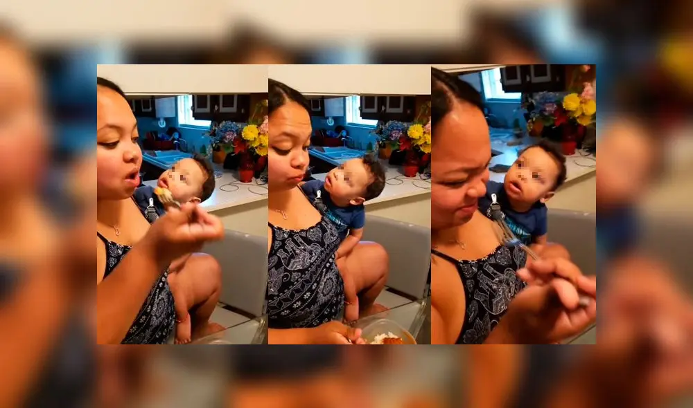 Desliza las imágenes para ver la curiosa reacción de un bebé al ver que su madre no quería invitarle su comida. Foto: ViralHog Desliza las imágenes para ver la curiosa reacción de un bebé al ver que su madre no quería invitarle su comida. Foto: ViralHog