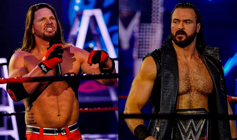 AJ Styles y Dre McIntyre estuvieron presentes HOY en Monday Night Raw. Foto: WWE