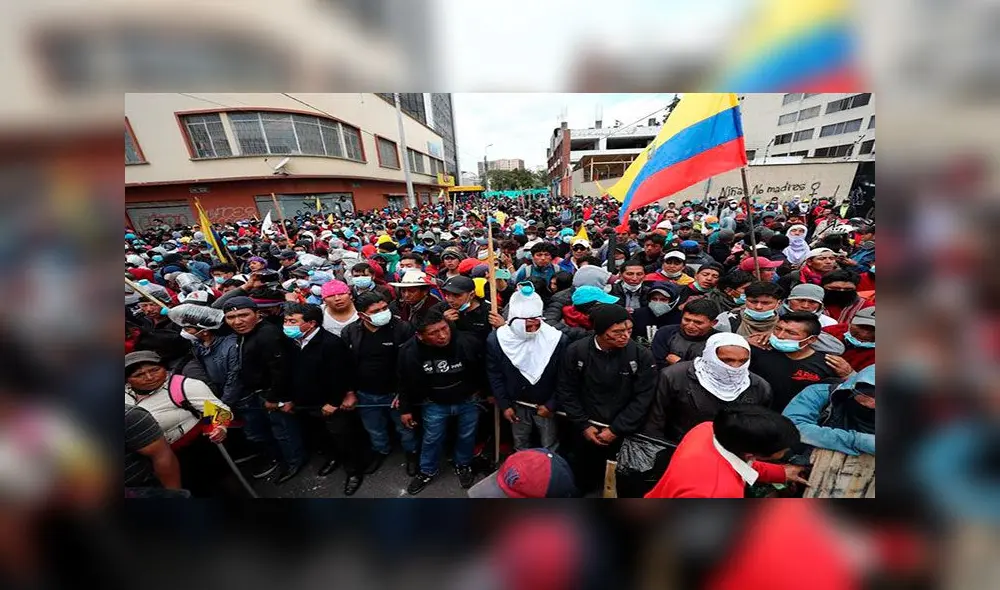 Los indígenas han tomado nuevamente las calles del centro histórico de Quito. Foto: EFE