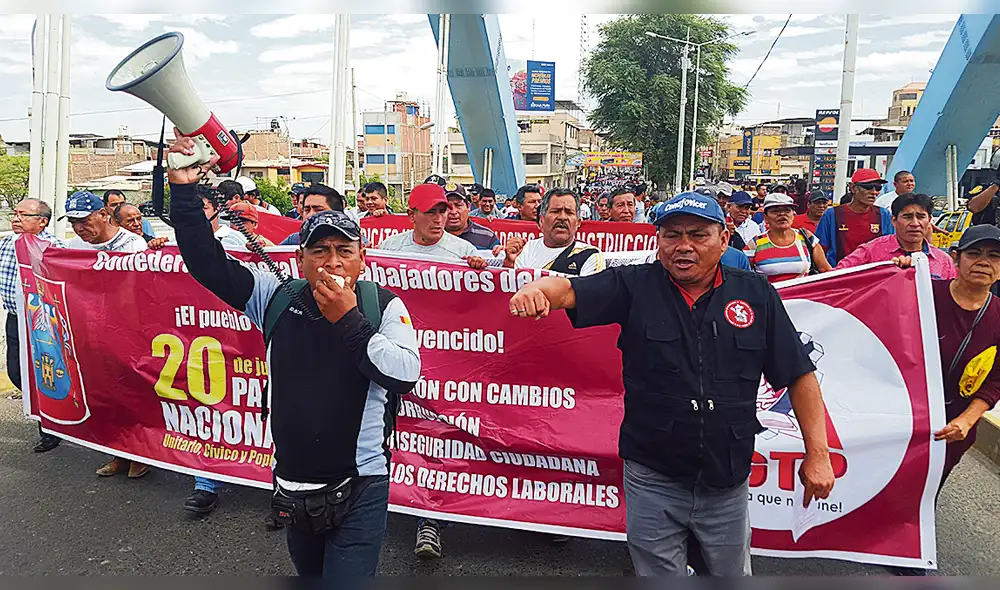 Marcha CGTP a nivel nacional.