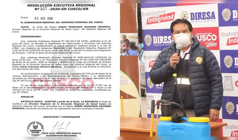 Cusco. Resoluciones de renuncias y despidos fueron hechas publicas. Fotos: Gore Cusco