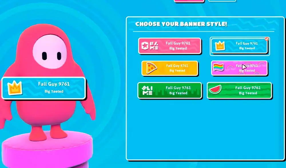 El nuevo sistema de personalización de Fall Guys permitirá usar banners con emojis. Foto: Mediatonic.