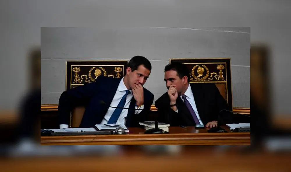 Juan Guaidó, presidente del Parlamente venezolano y Stalin González, diputado opositor. Foto: EFE.