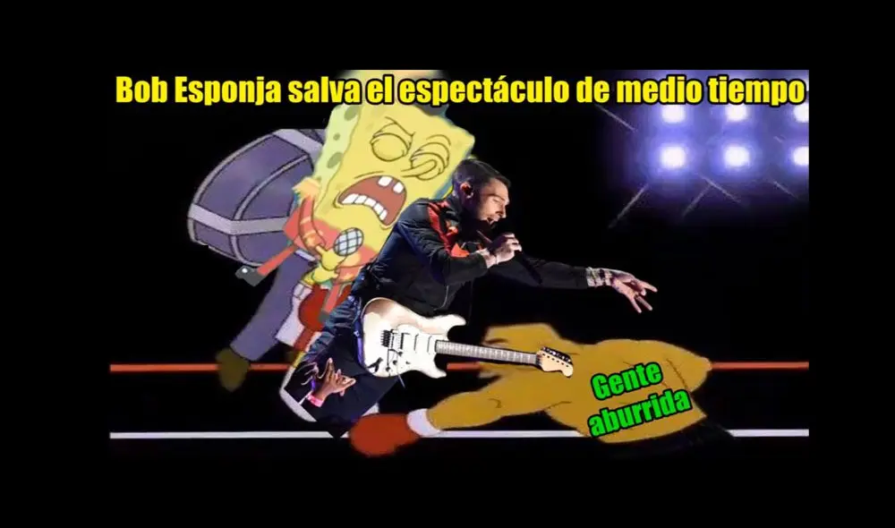 Memes de Bob Esponja se burlan de Maroon 5 en el Super Bowl [IMÁGENES]