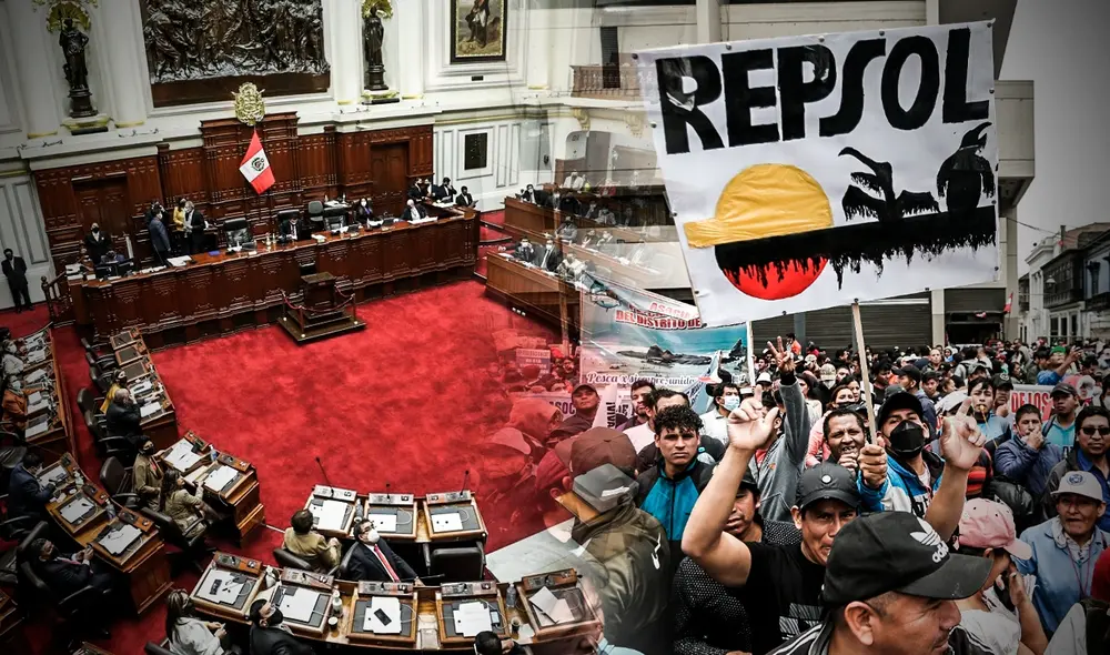 Congresista fujimorista Arturo Alegría García planteó no aprobar informe que responsabiliza a empresa por derrame de petróleo en las costas de Ventanilla. Foto: composición Fabrizio Oviedo/ La República
