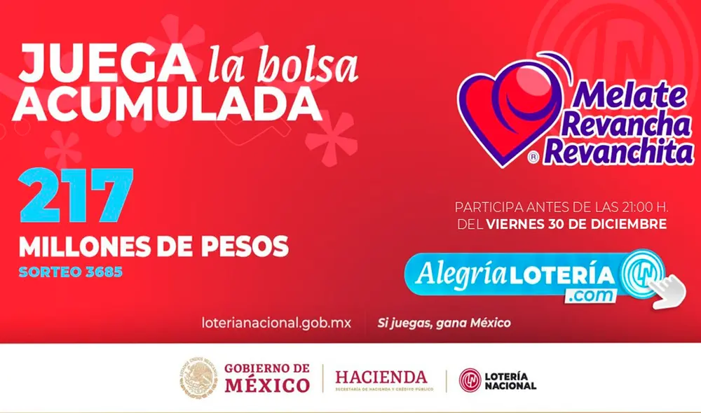 Sorteo Melate: Resultados de la Lotería Nacional HOY 30 de diciembre EN VIVO Sorteo Melate: Resultados de la Lotería Nacional HOY 30 de diciembre EN VIVO