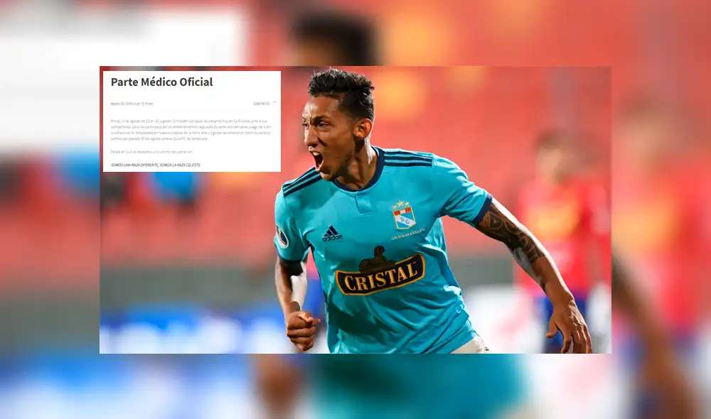Sporting Cristal informó el estado de la lesión de Christofer Gonzáles. Foto: Composición/AFP Sporting Cristal informó el estado de la lesión de Christofer Gonzáles. Foto: Composición/AFP
