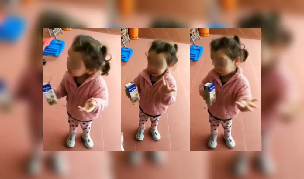 La menor fue grabada por su madre mientras trata de hacer entender a las personas la importancia de permanecer en sus hogares. (Foto: composición)