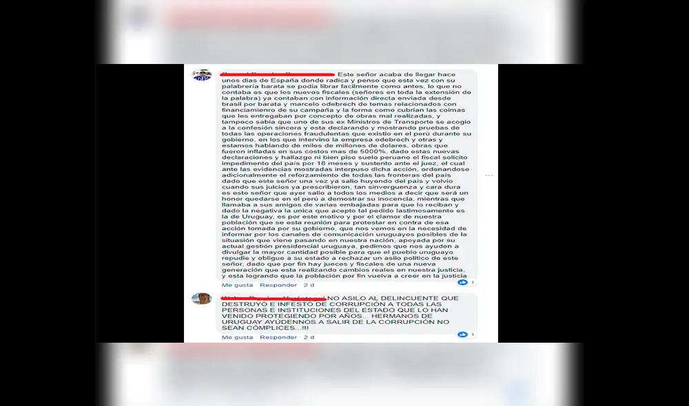 Facebook: peruanos llenan de comentarios la página del gobierno de Uruguay contra asilo a Alan García [FOTOS] 