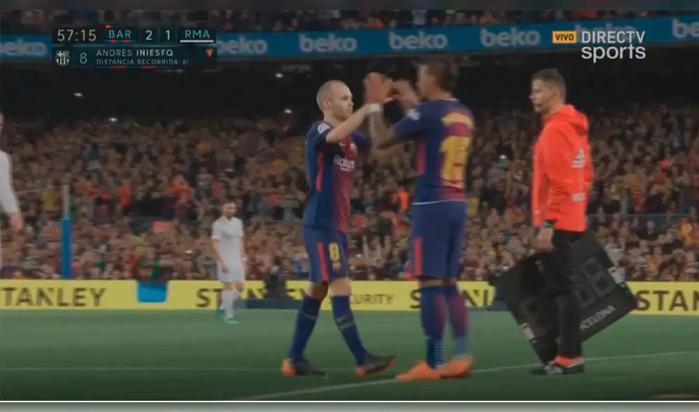 Barcelona vs Real Madrid: la ovación para Andrés Iniesta  tras ser reemplazado [FOTO]
